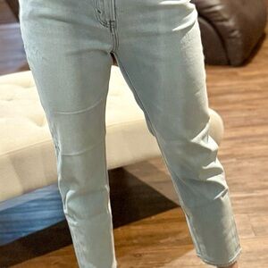 Abercrombie & Fitch Women's Cropped Jeans in Light Blue